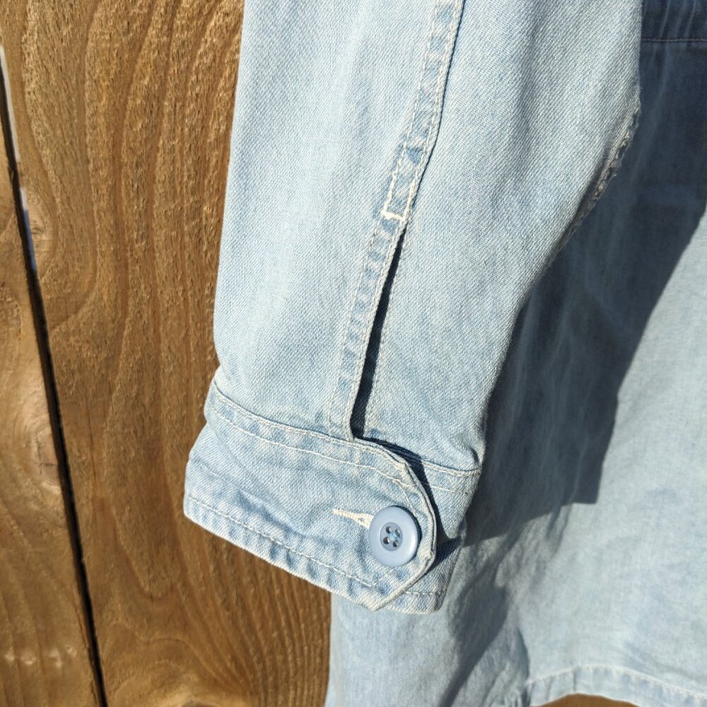 Stussy Denim Chore Jacket Men's Small Hoodie Barn Coat Jean Parka Workwear - Picture 14 of 16
